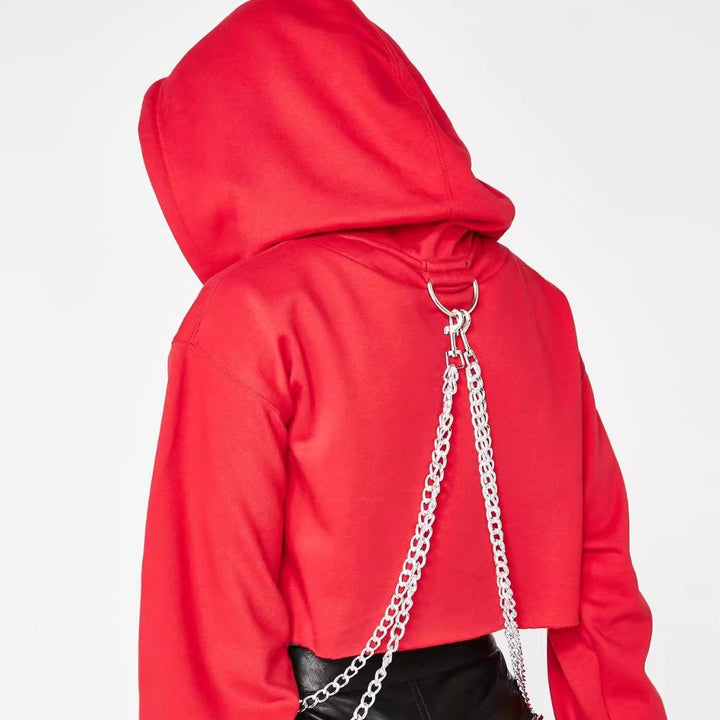 Dams Urban Crop-Hoodie med metalliska detaljer Mirla-Eva Jonsson