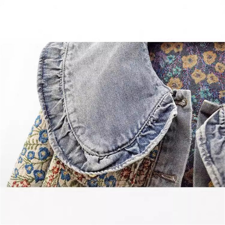 Dams Vintage Blomjacka med modern krage Mirla-Eva Jonsson