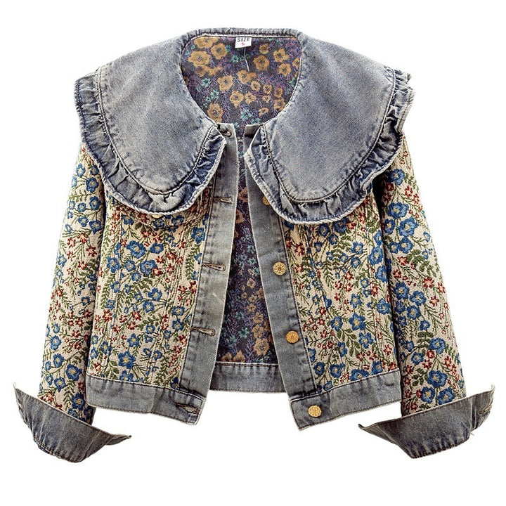 Dams Vintage Blomjacka med modern krage Mirla-Eva Jonsson