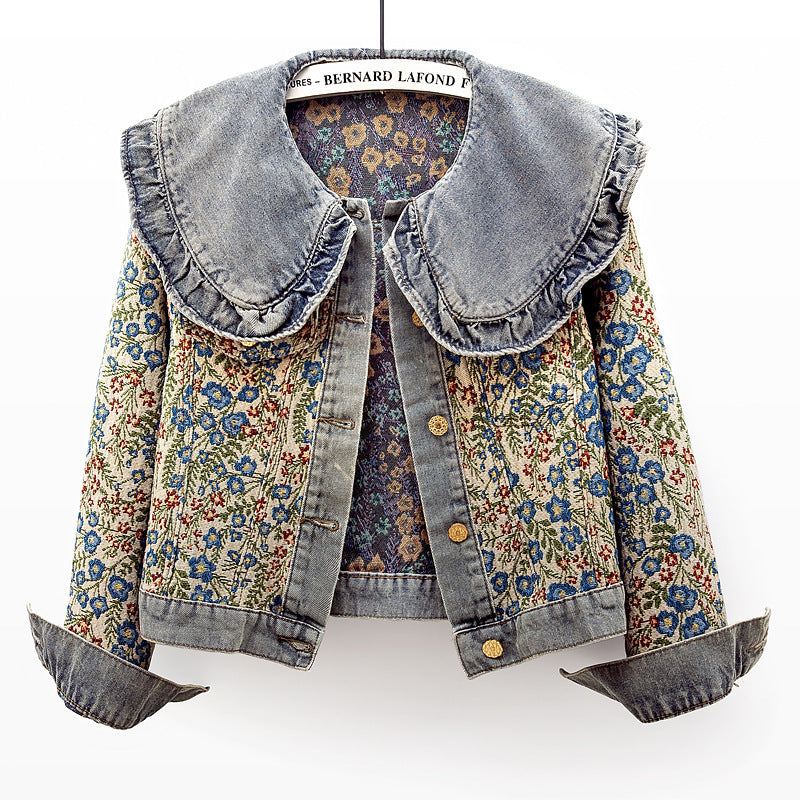 Dams Vintage Blomjacka med modern krage Mirla-Eva Jonsson
