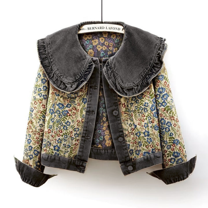 Dams Vintage Blomjacka med modern krage Mirla-Eva Jonsson