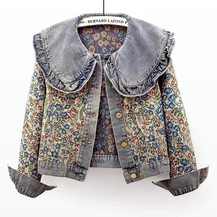 Dams Vintage Blomjacka med modern krage Mirla-Eva Jonsson