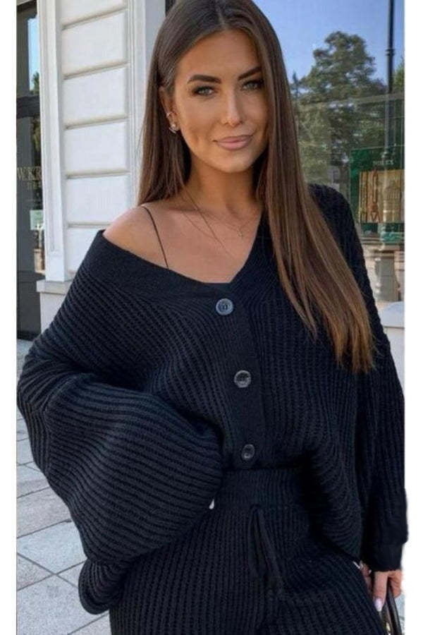 Dams Wabenstrick Set med knapplist och elastisk byxa Eva Jonsson-Eva Jonsson