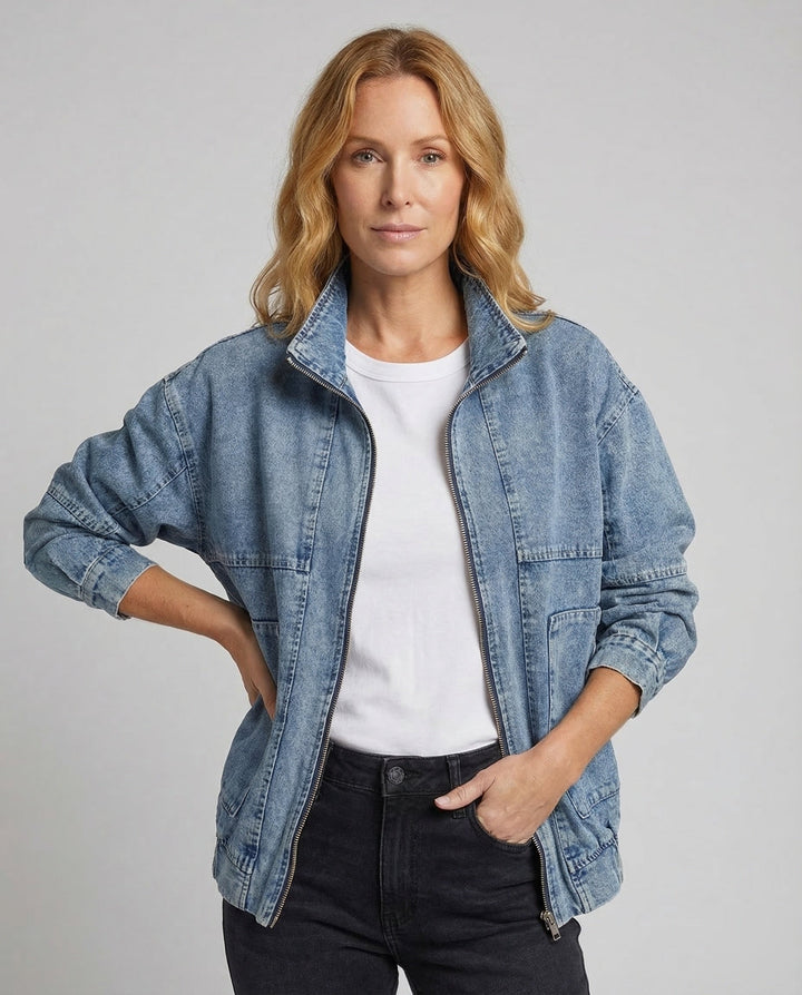 Dams Workwear-Denim-Jacka Dragkedja-Eva Jonsson