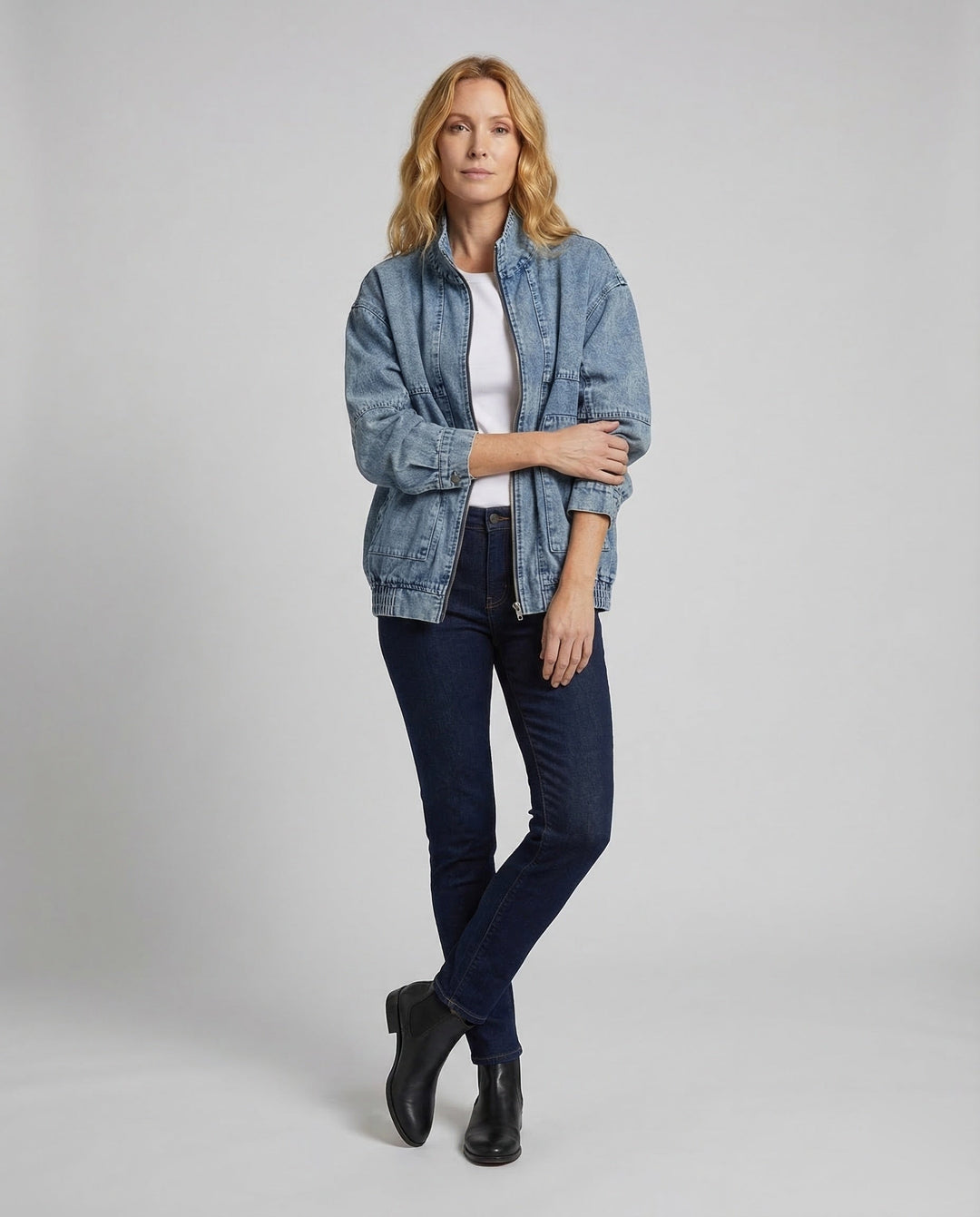 Dams Workwear-Denim-Jacka Dragkedja-Eva Jonsson