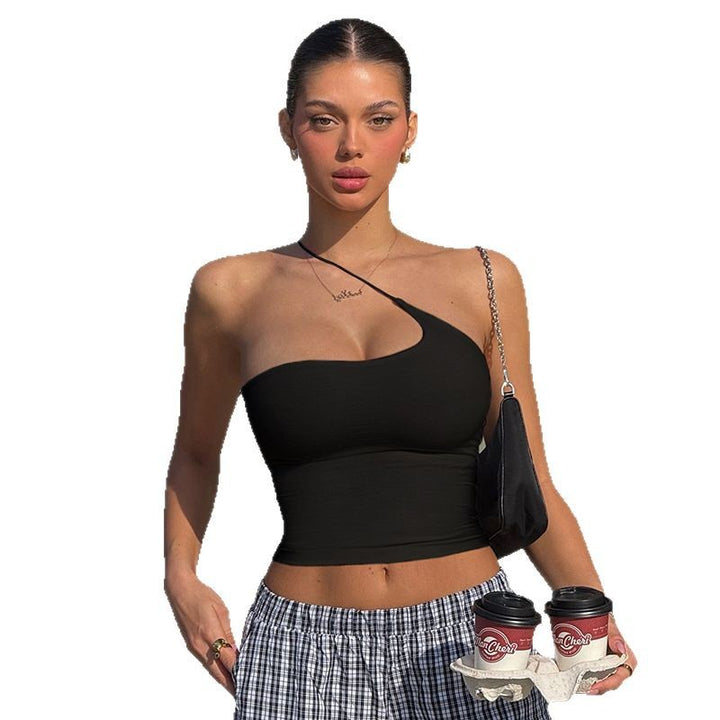 Dams asymmetrisk crop-top med justerbar halsband Mirla-Eva Jonsson