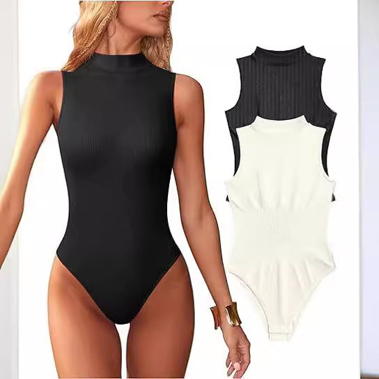 Dams bodysuit med elegant ståkrage och strukturerad yta Mirla-Eva Jonsson