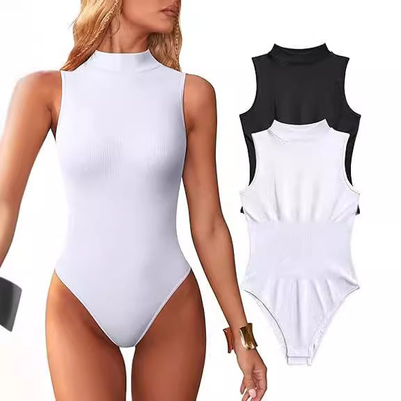 Dams bodysuit med elegant ståkrage och strukturerad yta Mirla-Eva Jonsson