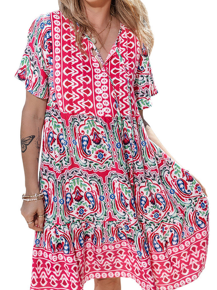Dams bomullsklänning med boho-inspirerat mönster Mirla-Eva Jonsson