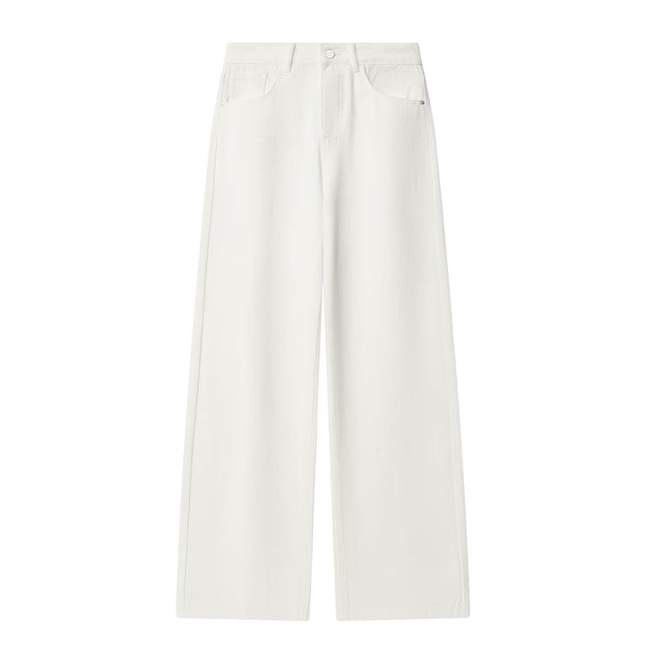 Dams brett hög midja byxor av hållbart material med elegant textur Mirla-Eva Jonsson