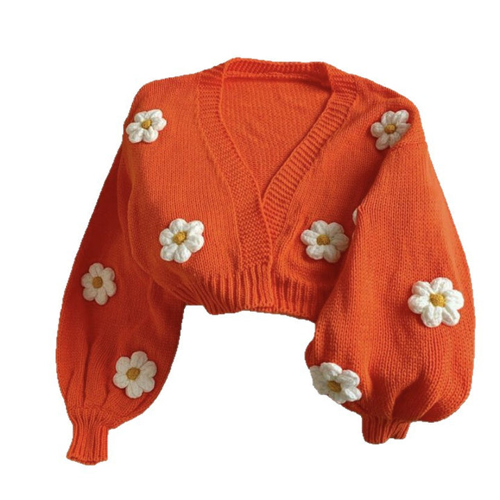 Dams cardigan med blomsterapplikationer och lös passform Eva Jonsson-Eva Jonsson