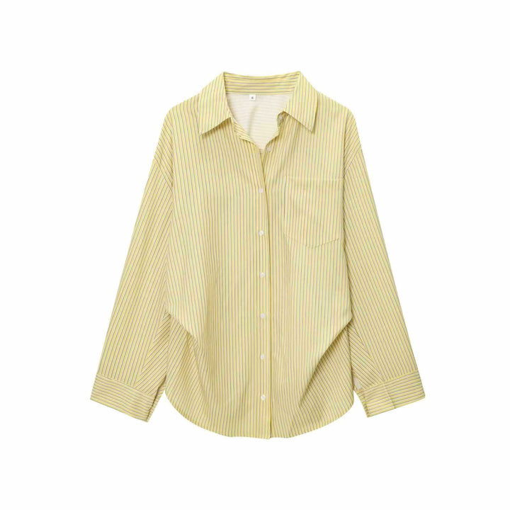Dams casual blus med randig mönster och uppvikta ärmar Mirla-Eva Jonsson
