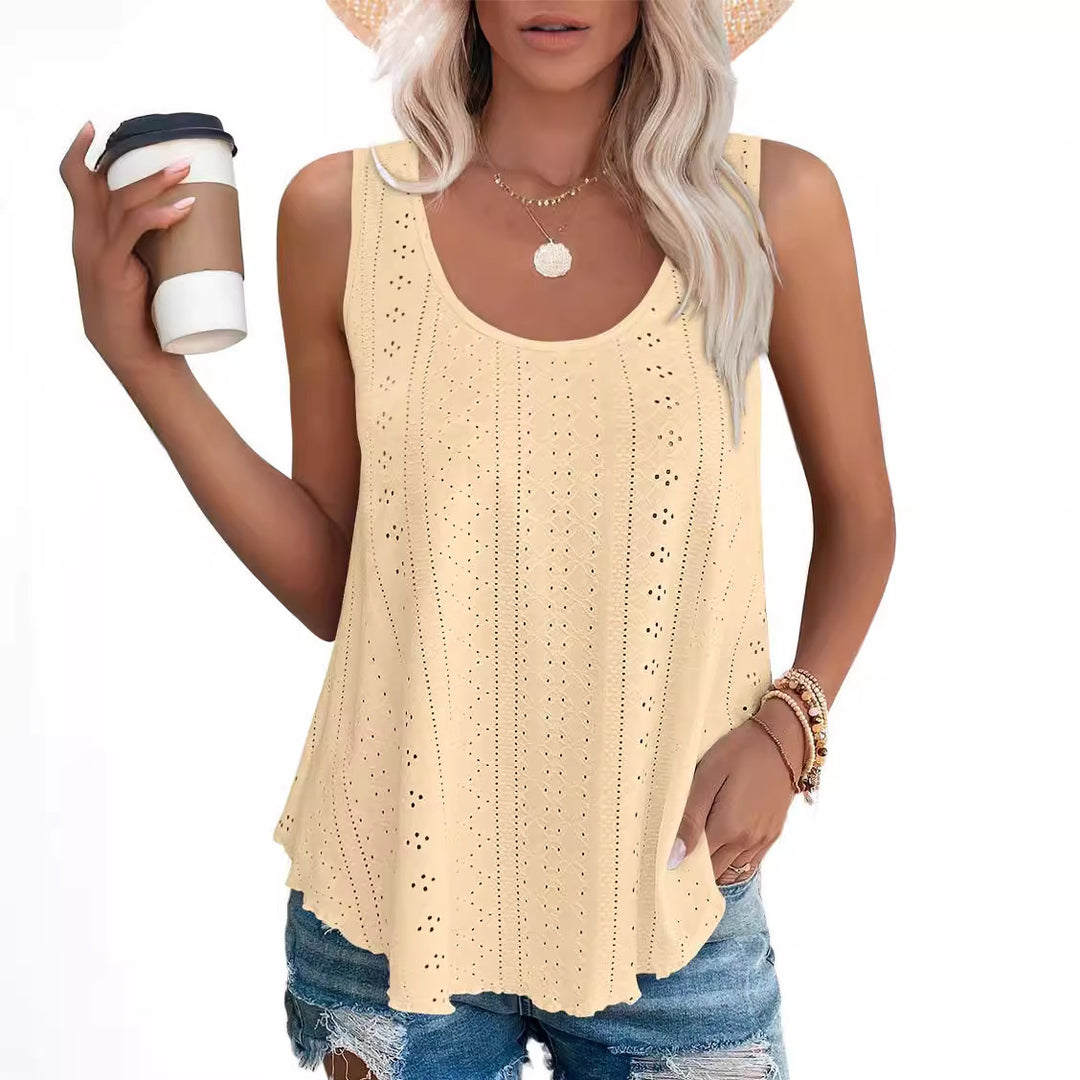 Dams casual blus toppen med luftig vävstruktur Eva Jonsson-Eva Jonsson