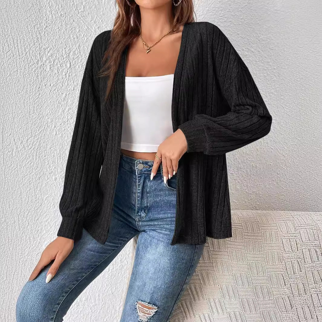 Dams casual cardigan med ribbstruktur Mirla-Eva Jonsson