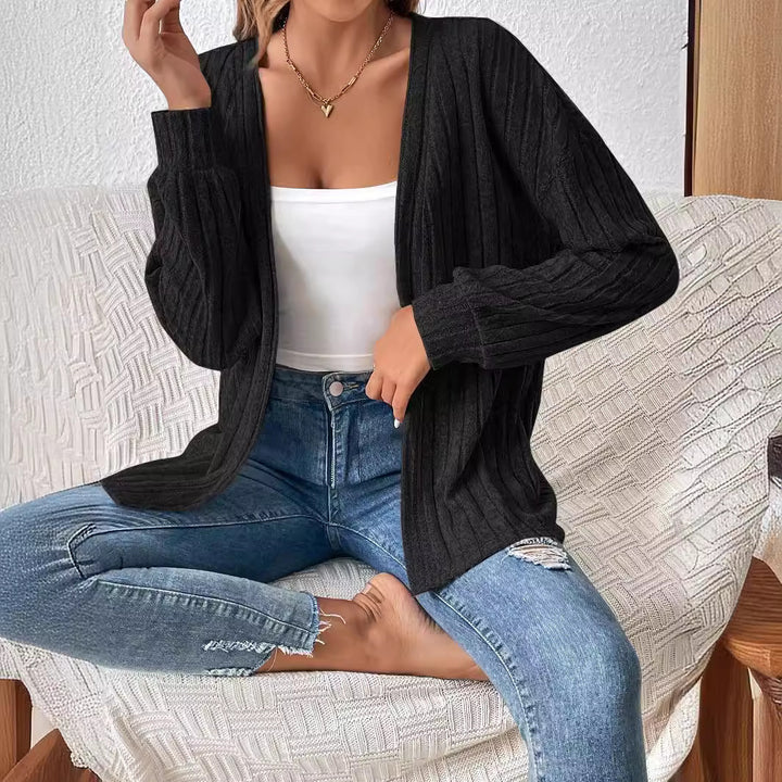 Dams casual cardigan med ribbstruktur Mirla-Eva Jonsson