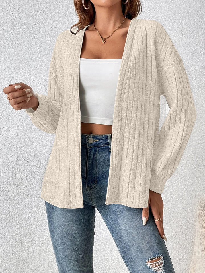 Dams casual cardigan med ribbstruktur Mirla-Eva Jonsson