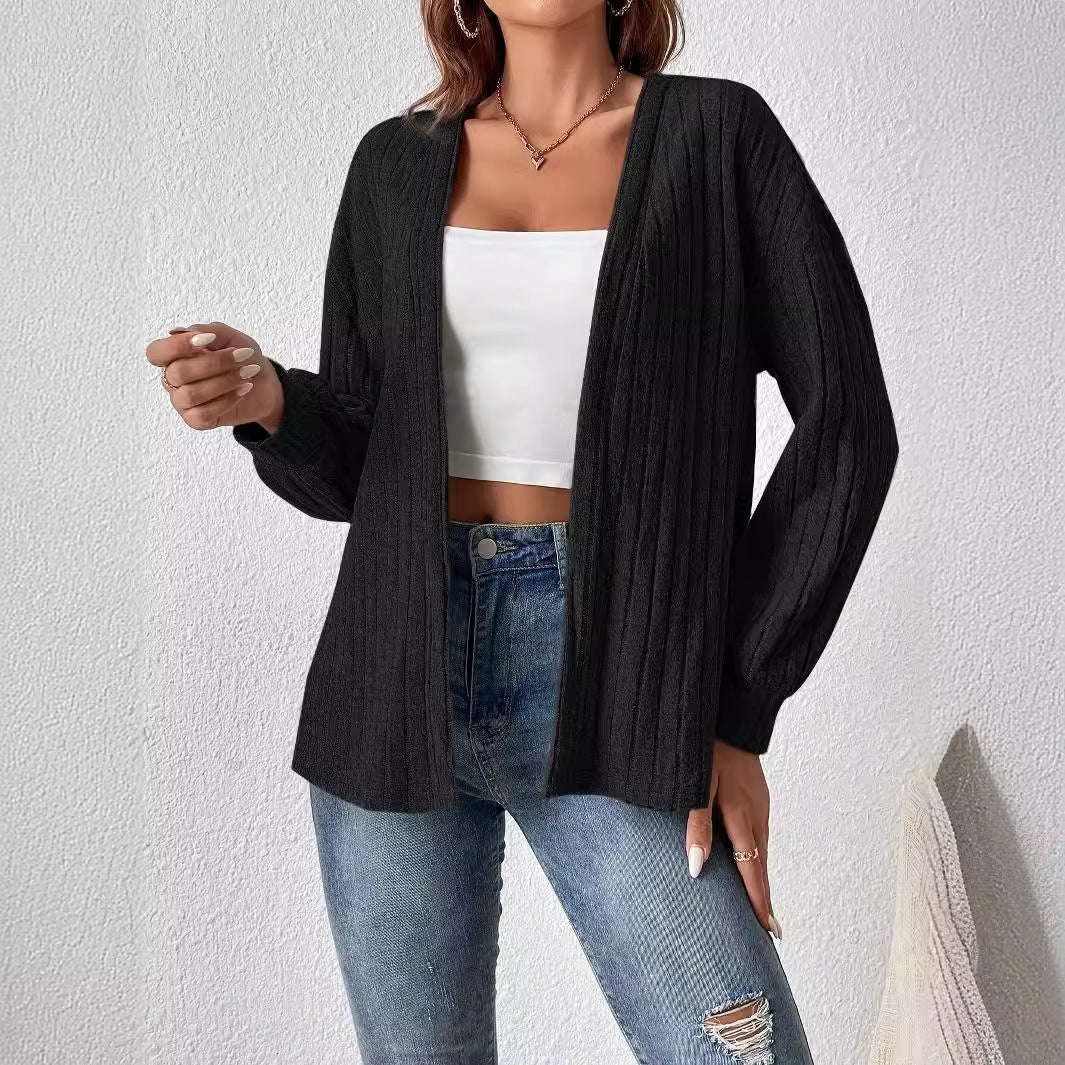 Dams casual cardigan med ribbstruktur Mirla-Eva Jonsson