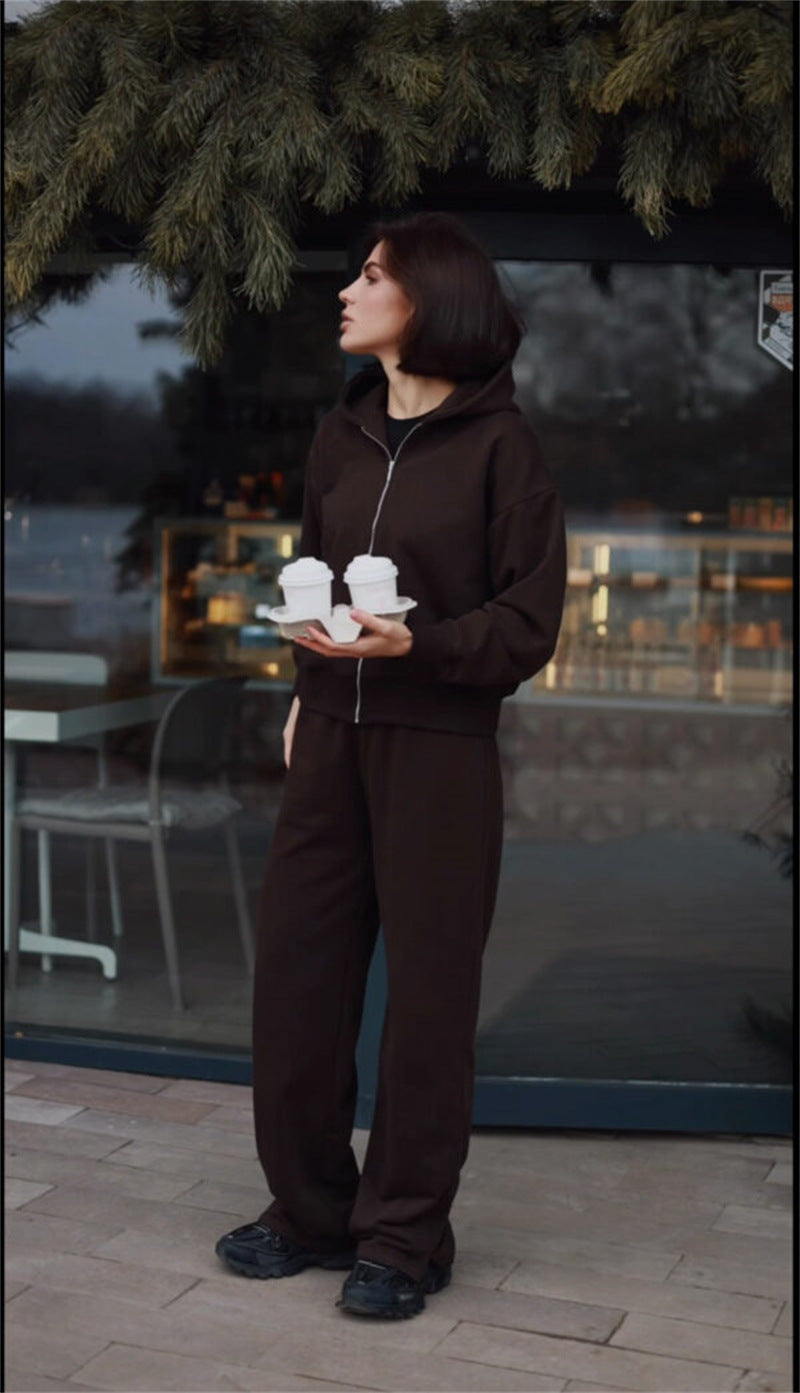Dams casual fleece sport suit with zipper and elastic waistband Mirla-Eva Jonsson