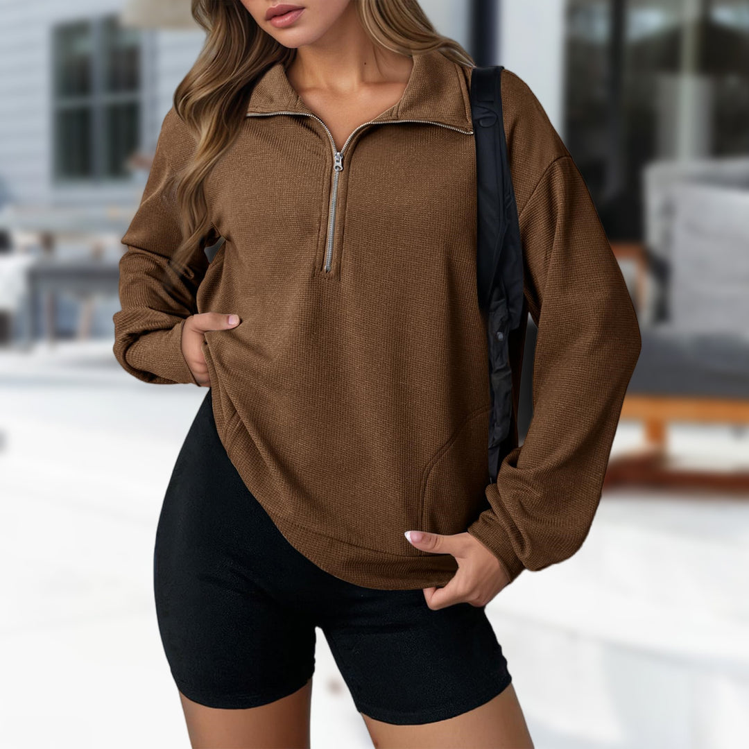Dams casual hooded sweatshirt with zipper and practical pockets Mirla-Eva Jonsson