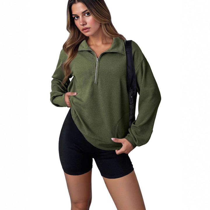 Dams casual hooded sweatshirt with zipper and practical pockets Mirla-Eva Jonsson