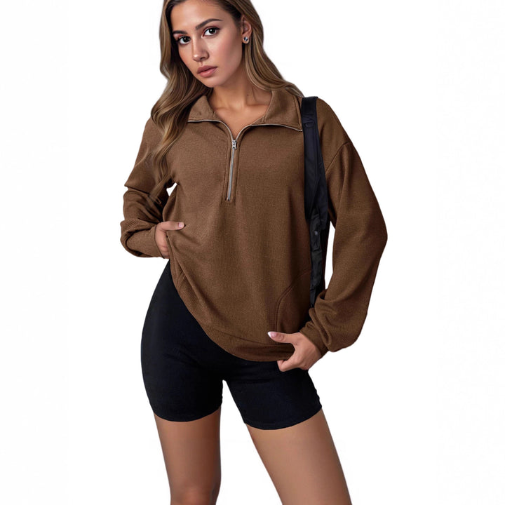 Dams casual hooded sweatshirt with zipper and practical pockets Mirla-Eva Jonsson