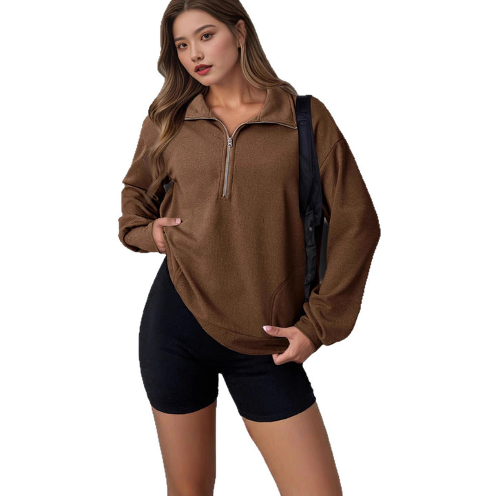 Dams casual hooded sweatshirt with zipper and practical pockets Mirla-Eva Jonsson