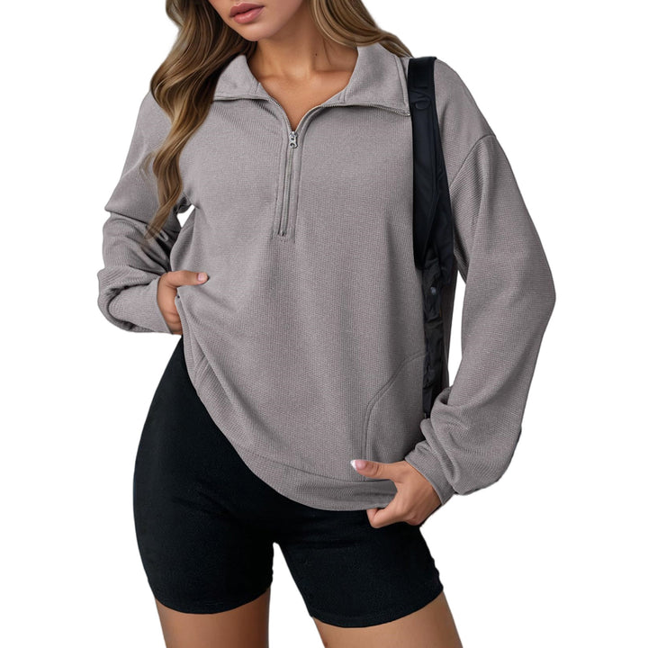 Dams casual hooded sweatshirt with zipper and practical pockets Mirla-Eva Jonsson