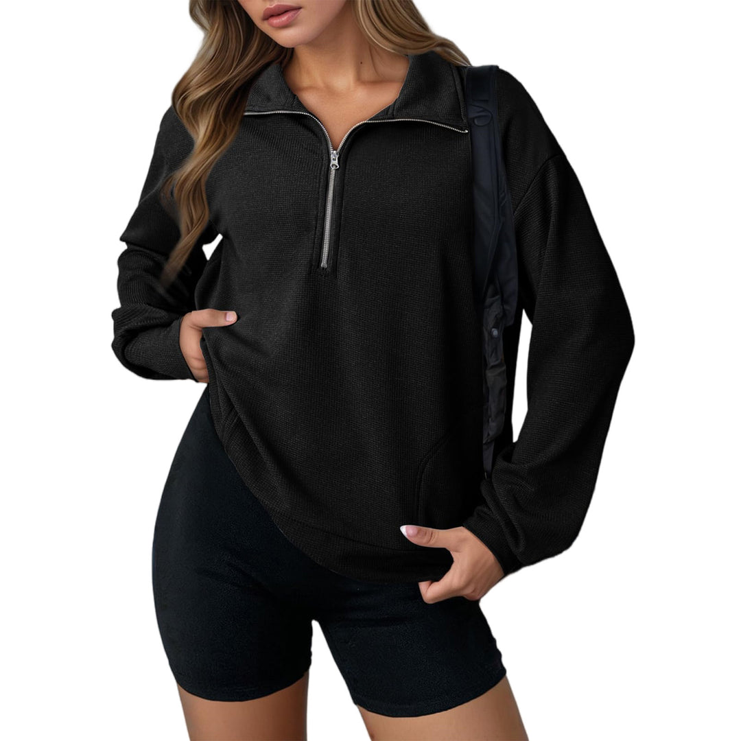 Dams casual hooded sweatshirt with zipper and practical pockets Mirla-Eva Jonsson