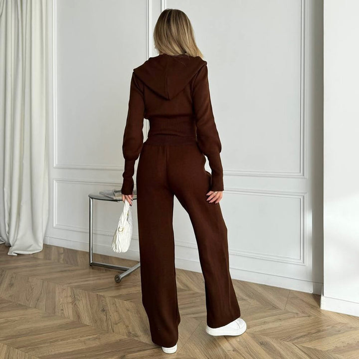 Dams casual hoodie set med hög midja och långärmad detaljer Mirla-Eva Jonsson
