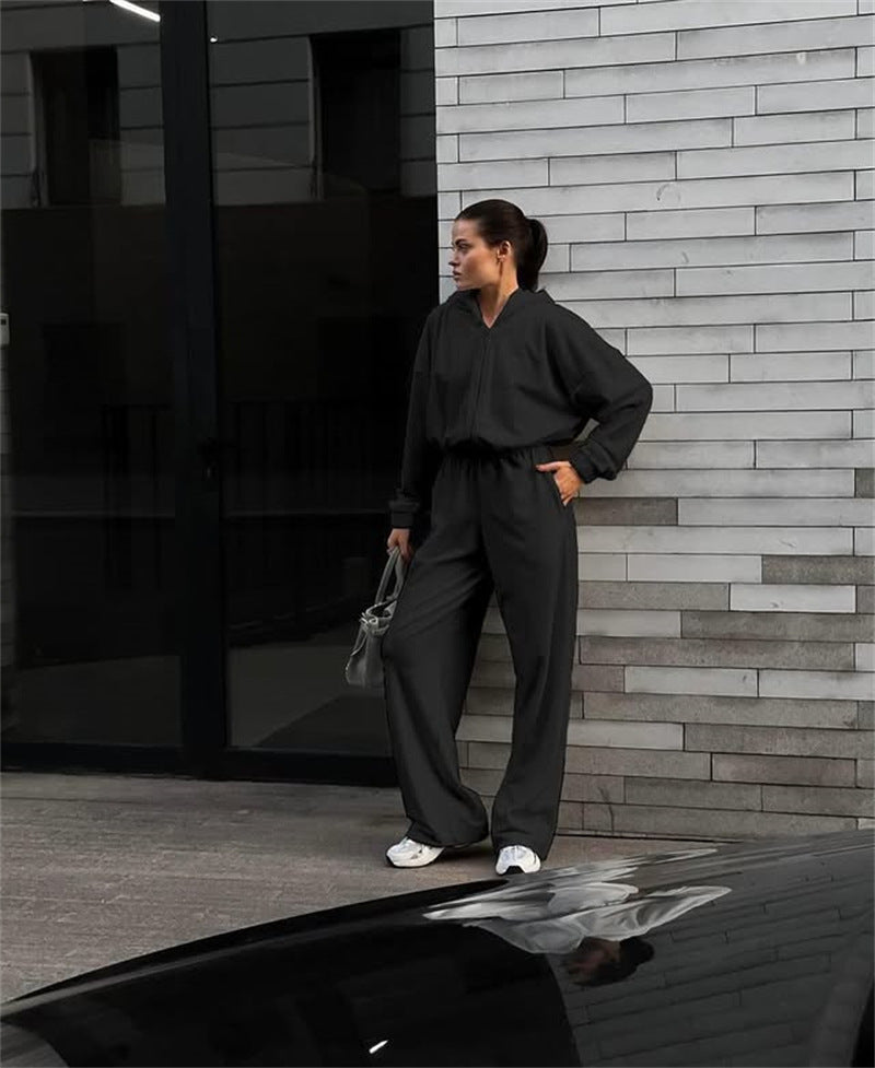 Dams casual jumpsuit med huva och lös passform Mirla-Eva Jonsson