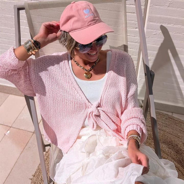 Dams casual kofta med knytband och vida ärmar Eva Jonsson-Eva Jonsson
