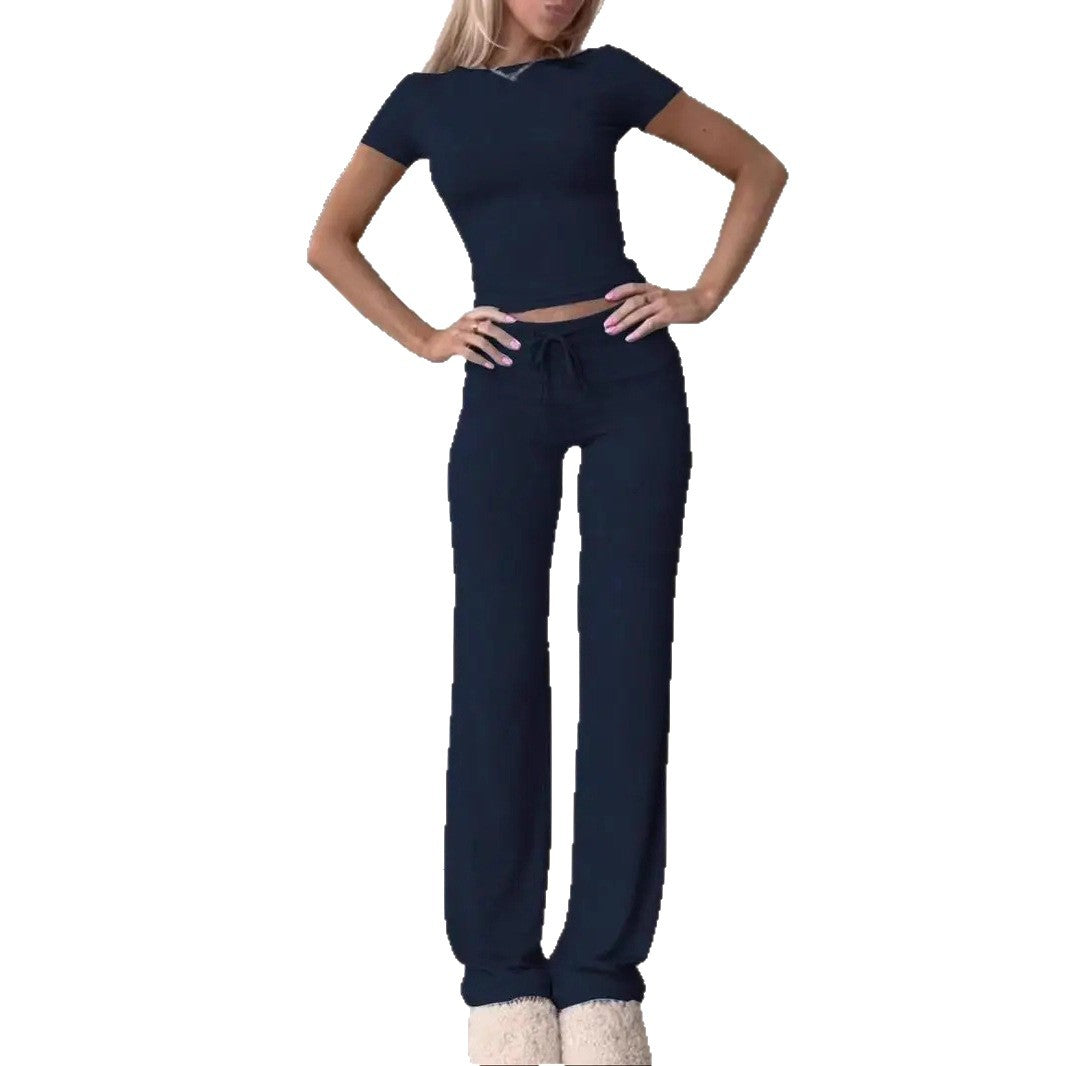 Dams casual lounge-set med figursydd topp och bekväm byxa Eva Jonsson-Eva Jonsson