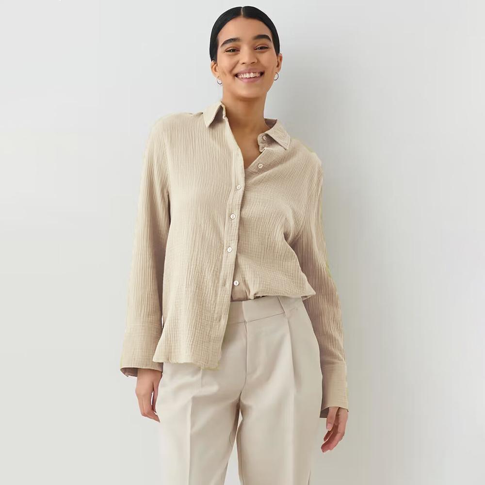 Dams casual och charmig oversize skjortblus Mirla-Eva Jonsson