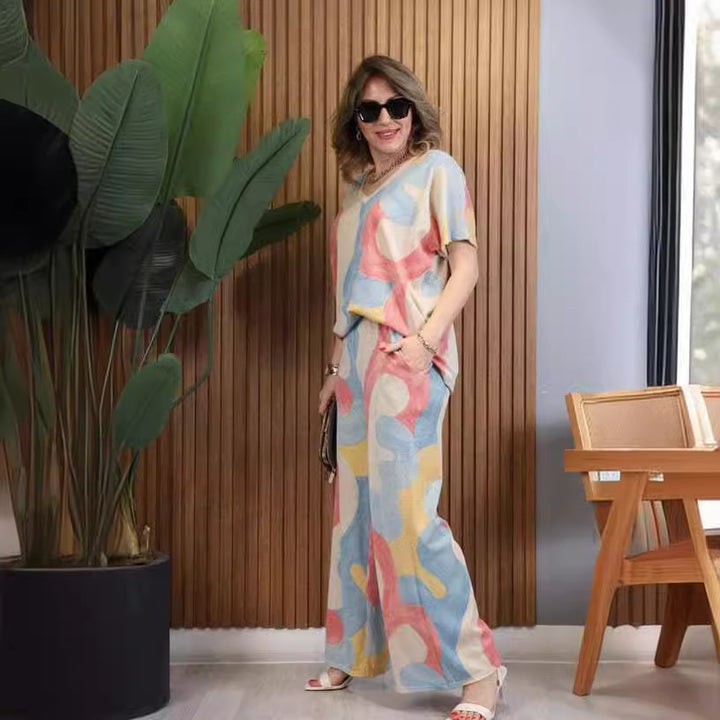 Dams casual och modernt tvådelat set med grafiskt mönster Eva Jonsson-Eva Jonsson