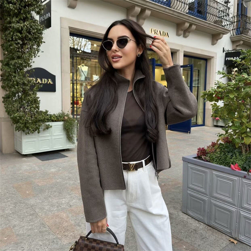 Dams casual quilted jacket with high collar and practical pockets Mirla-Eva Jonsson