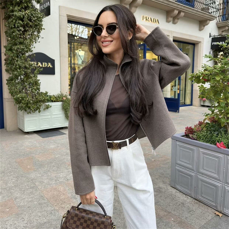 Dams casual quilted jacket with high collar and practical pockets Mirla-Eva Jonsson