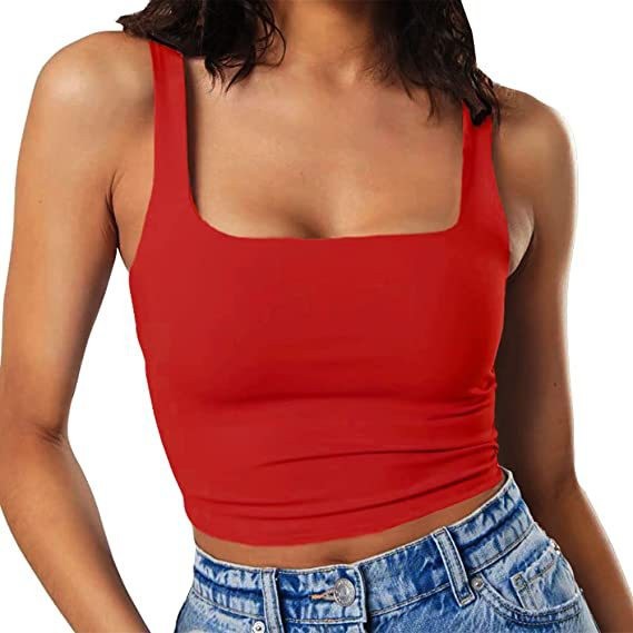 Dams crop-top med fyrkantig halsringning och smal passform Mirla-Eva Jonsson