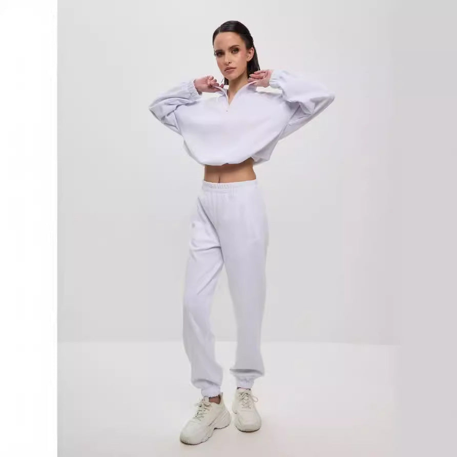Dams cropped Zip-tröja och joggingbyxor Set Mirla-Eva Jonsson