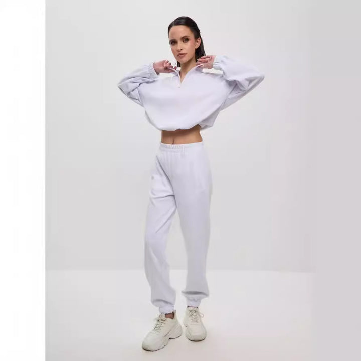 Dams cropped Zip-tröja och joggingbyxor Set Mirla-Eva Jonsson