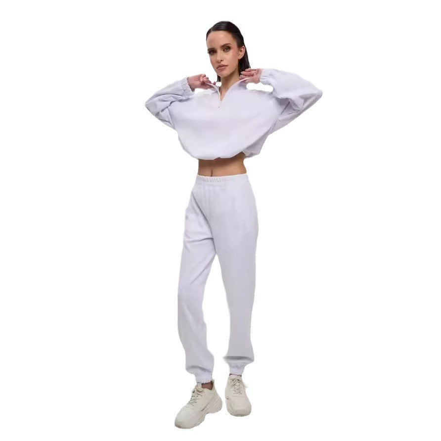 Dams cropped Zip-tröja och joggingbyxor Set Mirla-Eva Jonsson