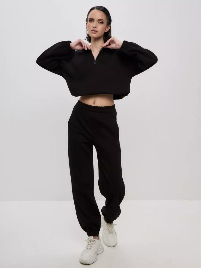 Dams cropped Zip-tröja och joggingbyxor Set Mirla-Eva Jonsson
