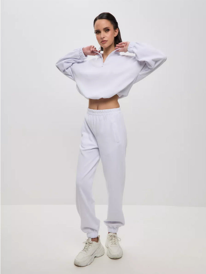 Dams cropped Zip-tröja och joggingbyxor Set Mirla-Eva Jonsson