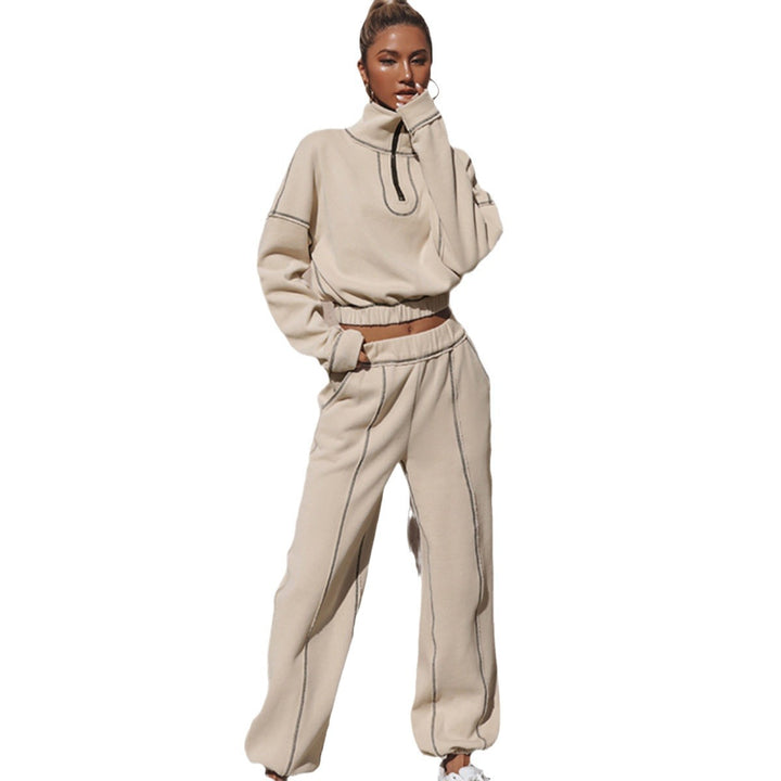 Dams cropped sweatshirt med dragkedja och volangdetaljer Eva Jonsson-Eva Jonsson