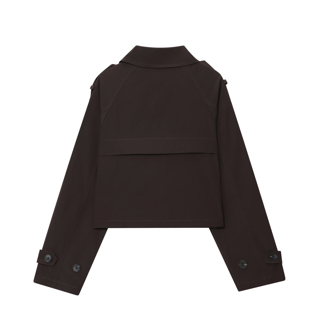 Dams cropped trenchcoat med dubbel knapprad Mirla-Eva Jonsson