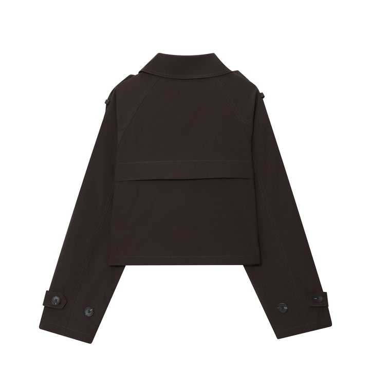 Dams cropped trenchcoat med dubbel knapprad Mirla-Eva Jonsson