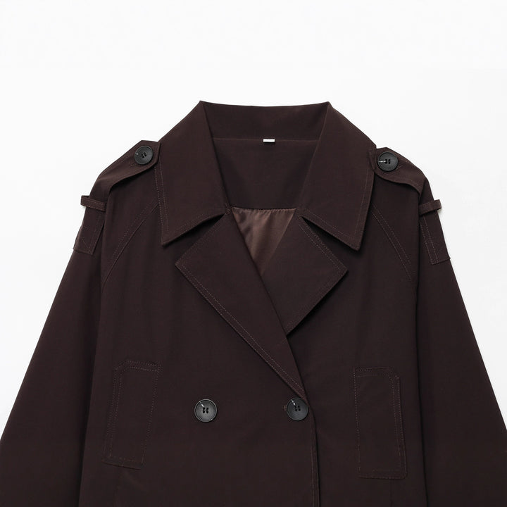 Dams cropped trenchcoat med dubbel knapprad Mirla-Eva Jonsson