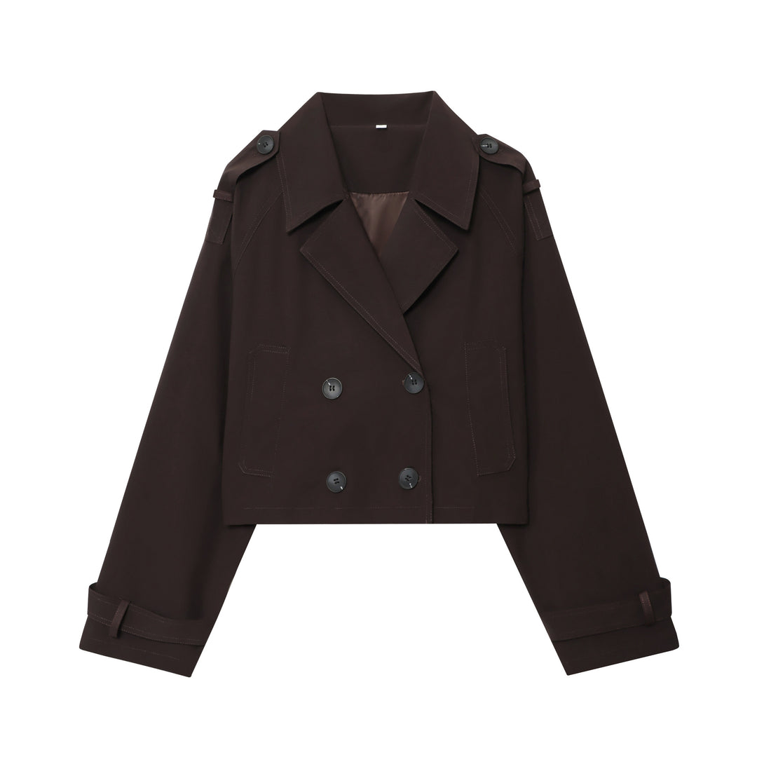 Dams cropped trenchcoat med dubbel knapprad Mirla-Eva Jonsson