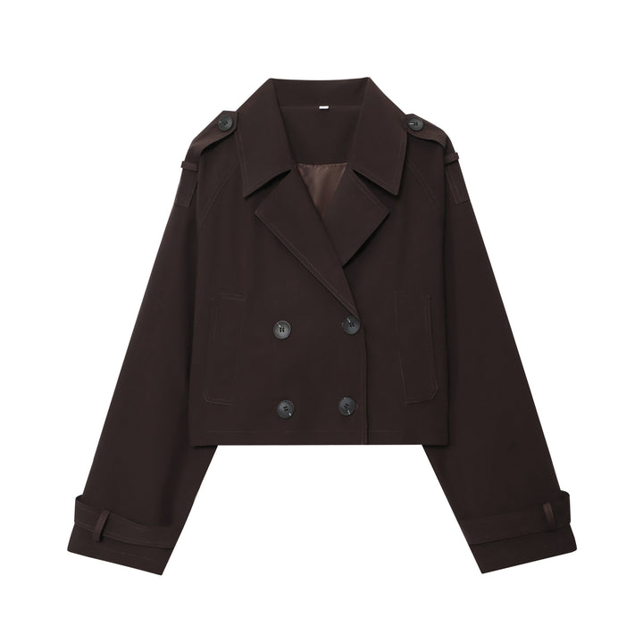 Dams cropped trenchcoat med dubbel knapprad Mirla-Eva Jonsson