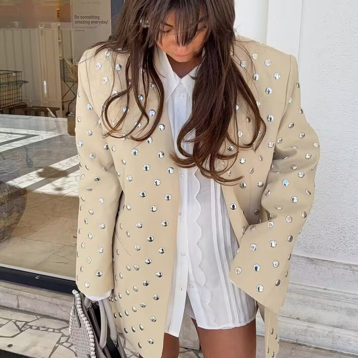Dams elegant blazer med glittrande paljetter Mirla-Eva Jonsson