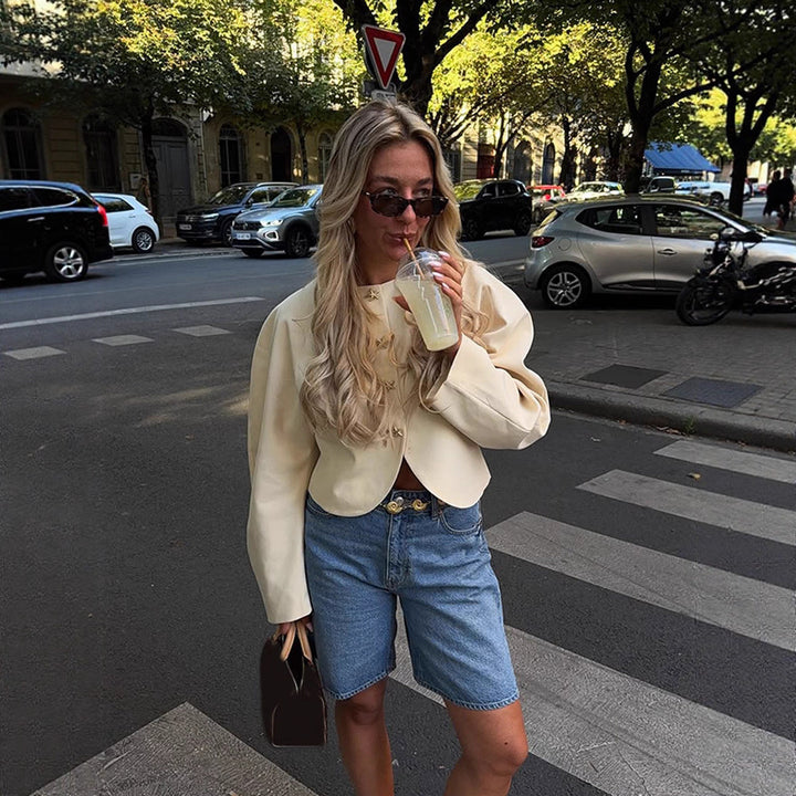 Dams elegant jacka med voluminösa ärmar Eva Jonsson-Eva Jonsson